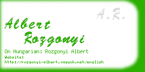 albert rozgonyi business card